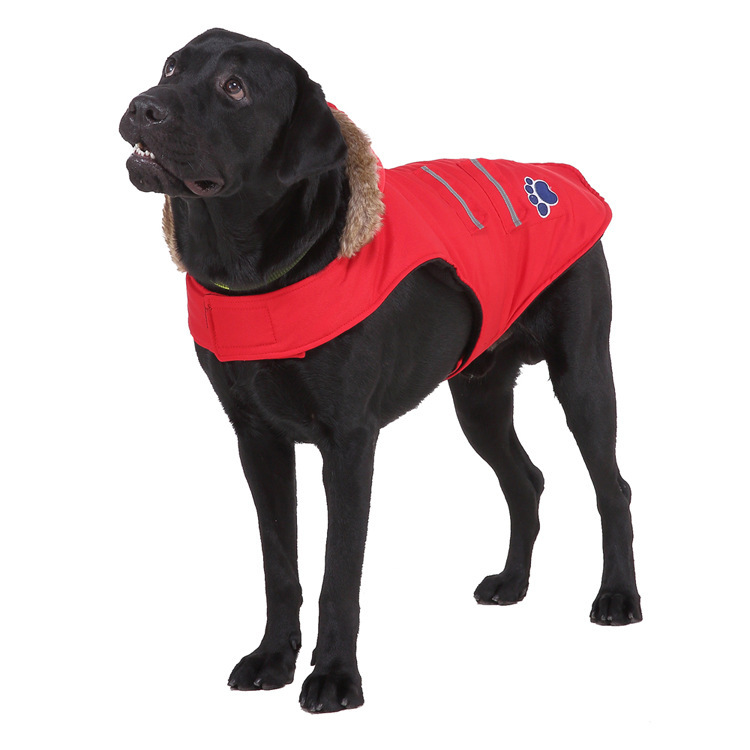 Casaco refletor para cães grandes com capuz para inverno_voghion.com