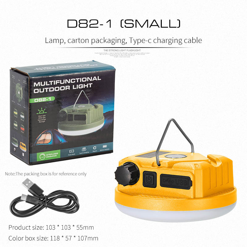 Transfronteriza venta de gancho de techo lámpara de campamento al aire libre no polar atenuación de adsorción magnética fuerte redonda cabina lámpara de campamento