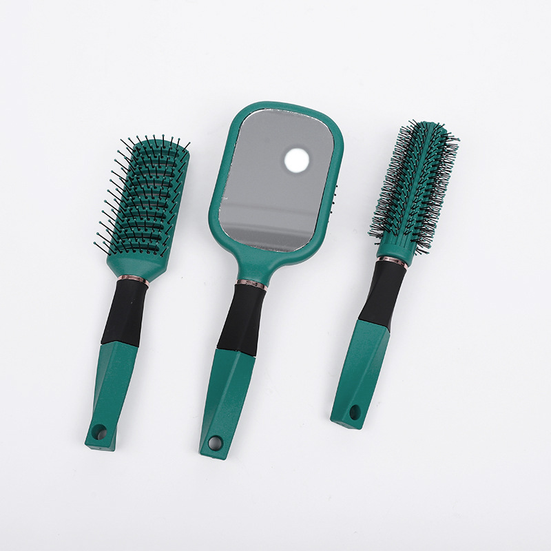Peineta para el cabello transfronteriza, suministro de peine de masaje, peine de recuerdo, juego de peine verde malaquita, peine rizado de regalo, peine curvo grande