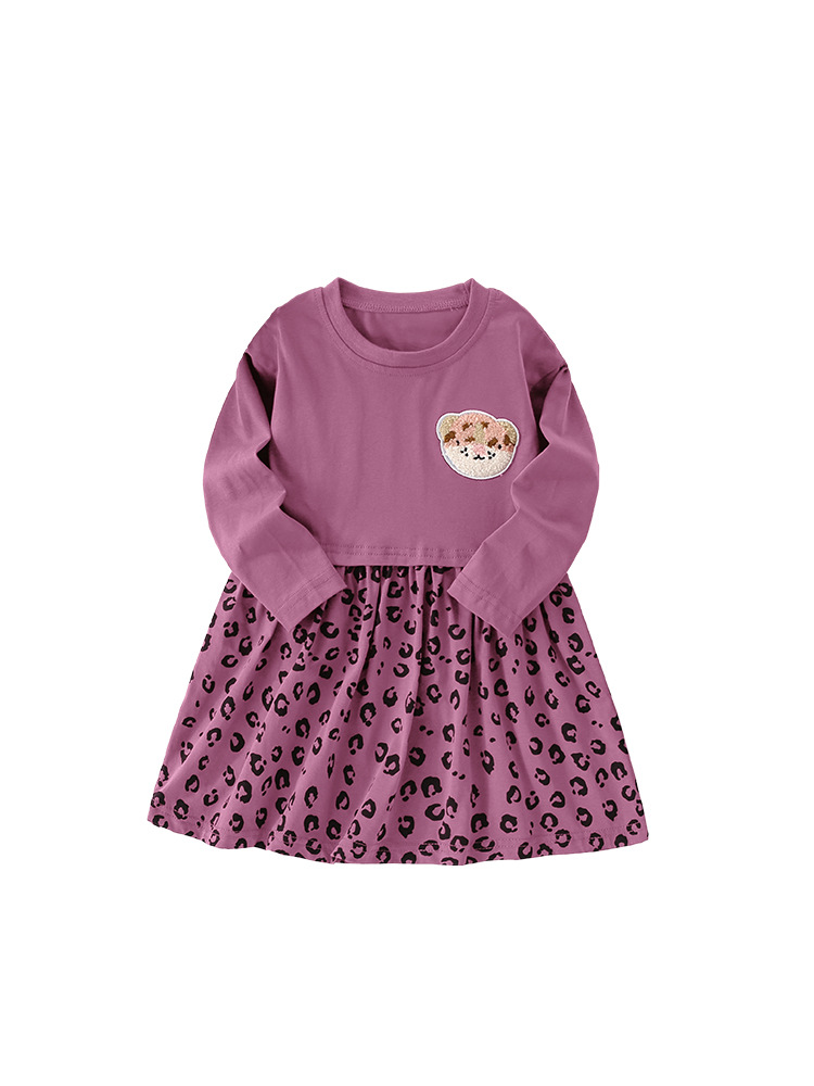 Malwee transfronterizo vestido de niña primavera y otoño nuevo estilo europeo y americano de niños de media edad cuello redondo mangas largas falda de niña image 5