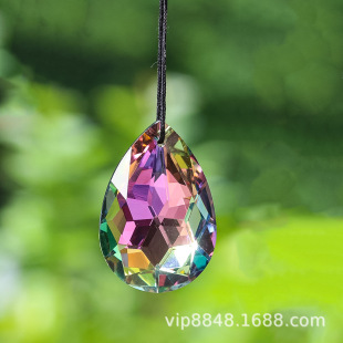 50mm Symphony Crystal Bauhinia Faceted Angel Tear Drop Glass Pendant Prism Sun Catcher Romantic Decoration