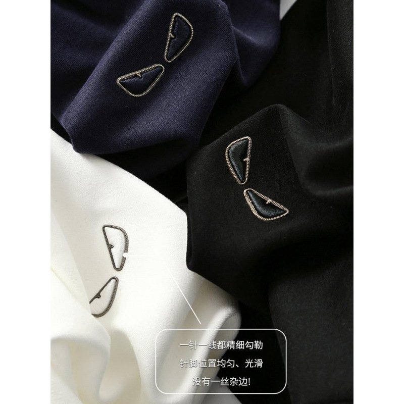 Ff Luxury Goods! Cupro Soft Cotton Autum Men's 320g Heavy Round Neck Long-Sleeved T-Shirt Bottoming Shirt 22304