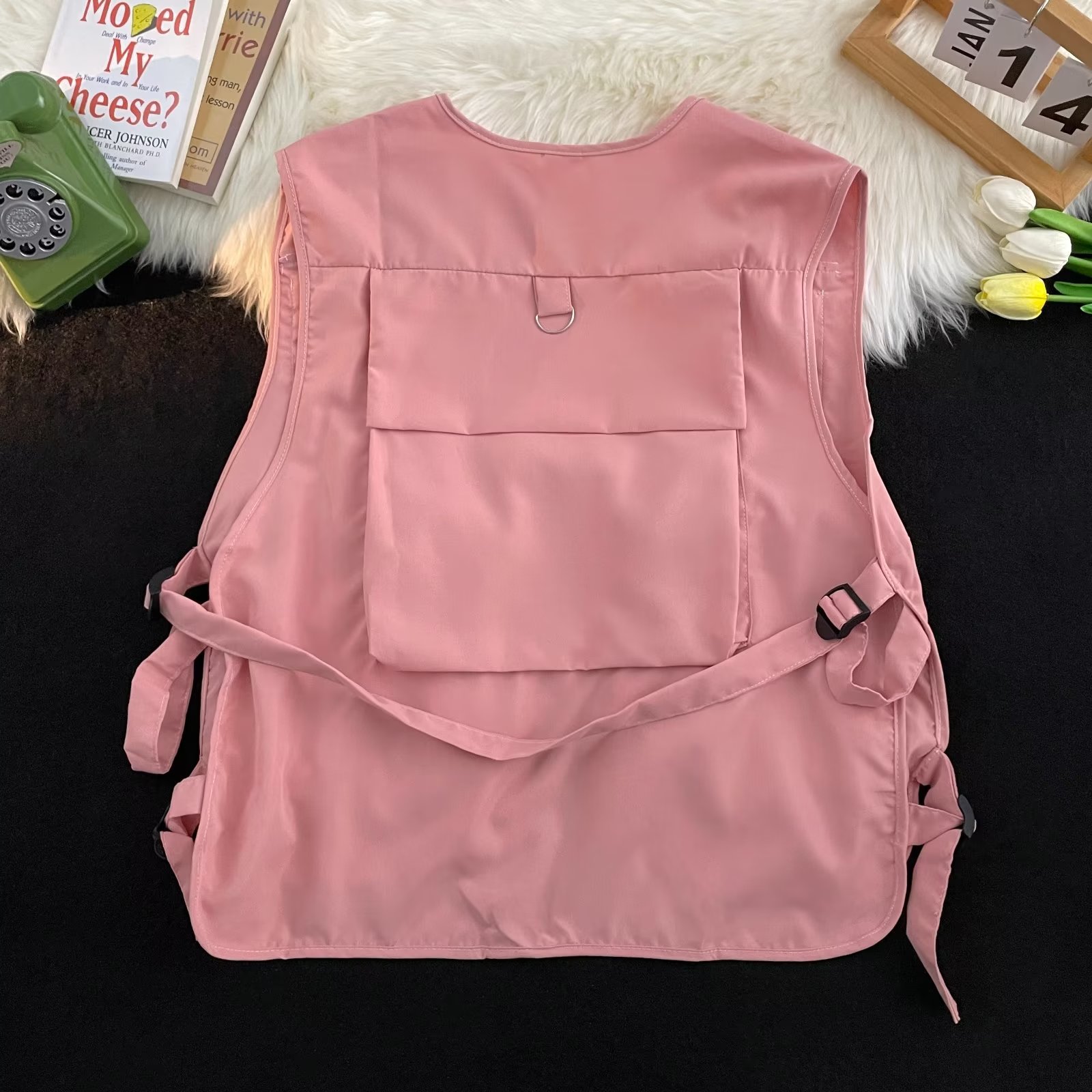 2023 nuevo estilo de ropa de trabajo fresco personalidad elemento de diseño corto Chaleco de los hombres y las mujeres mismo chaleco abrigo de moda de pareja