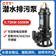 潜水泵 排污泵50WQ15-15-1.5kw 厂家可配耦合装置立式污水泵