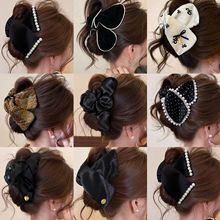 韩系布艺三角形发夹抓夹甜美气质盘发鲨鱼夹轻奢高级感百搭发饰女