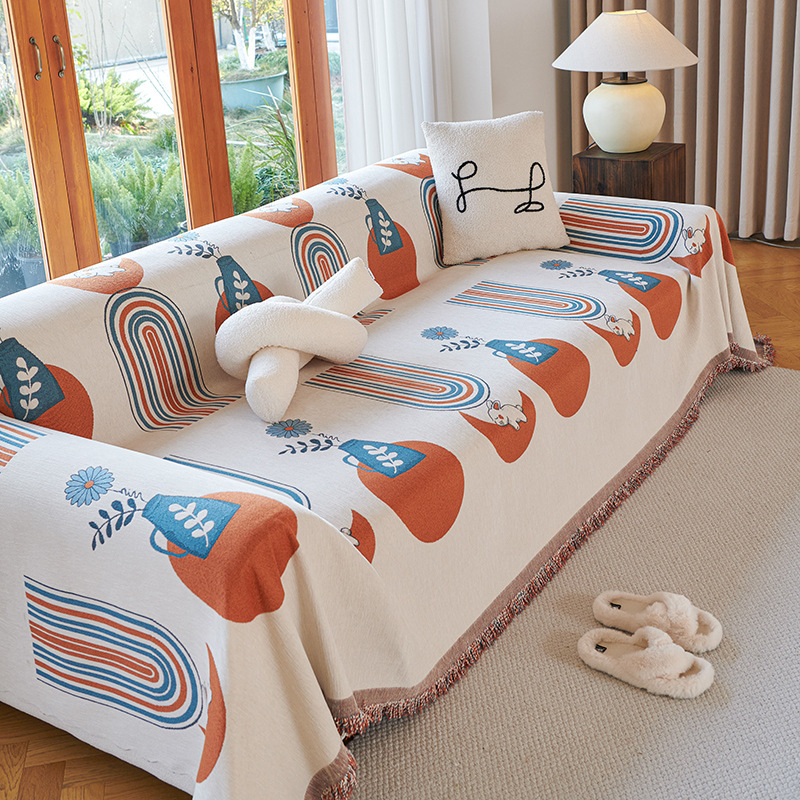 Red red gruesa simple moderna toalla de sofá a prueba de polvo anti-cat arañazo cuatro estaciones general toalla de sofá de cubierta de sofá de Chenille