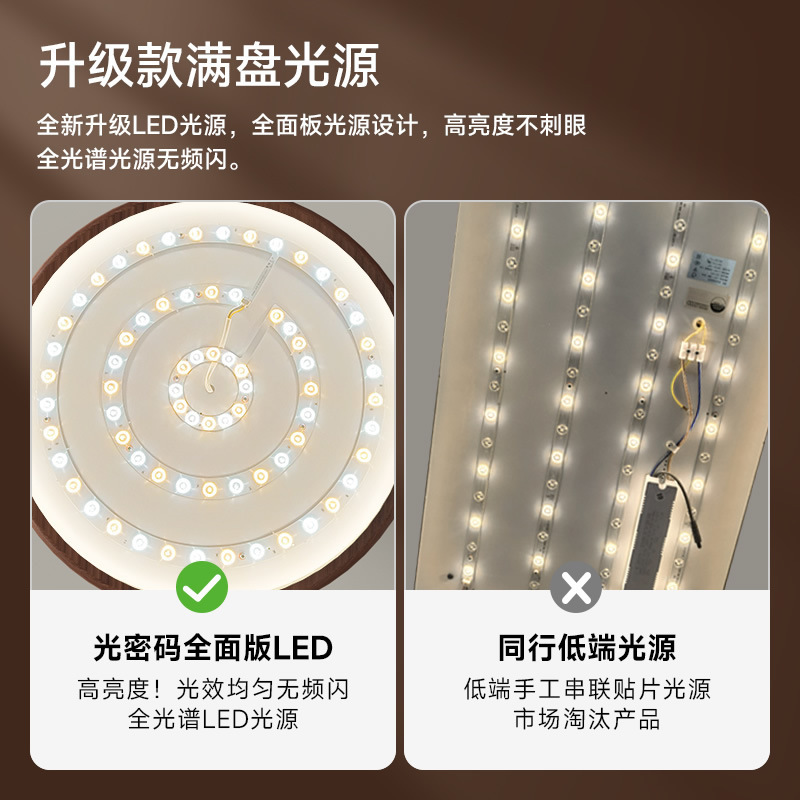 Candelabro de techo plisado para dormitorio principal de estilo medio Estilo japonés Estilo americano Retro nogal Color Nueva lámpara de habitación de dormitorio chino