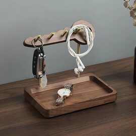 入户进门钥匙收纳摆件树枝收纳摆件实木钥匙挂钩挂架门口置物架