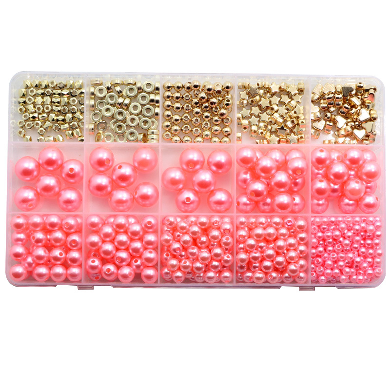 Amazon Venta caliente 770 DIY pulsera collar espaciador perlas agujero ABS imitación perla suelta caja traje