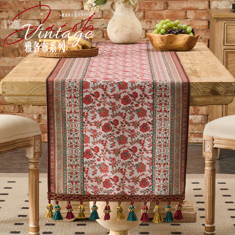 Caminos de mesa para uso doméstico, mantel decorativo para mesa de centro, mantel impermeable para restaurante Eid al-Adha, antideslizante y resistente al desgaste, lujo ligero para Eid al-Adha.