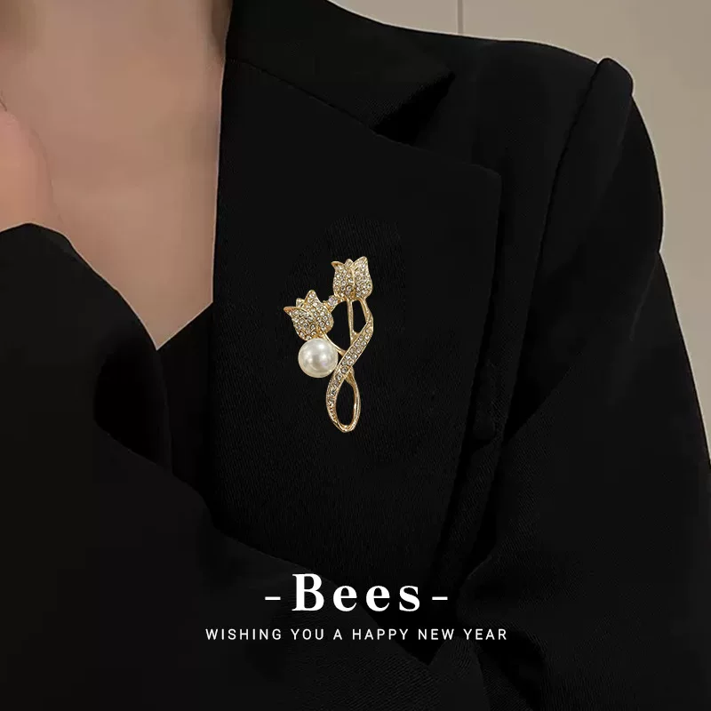 Изысканная брошь, модная булавка-подвеска из жемчуга, костюм, стиль Chanel, орхидея