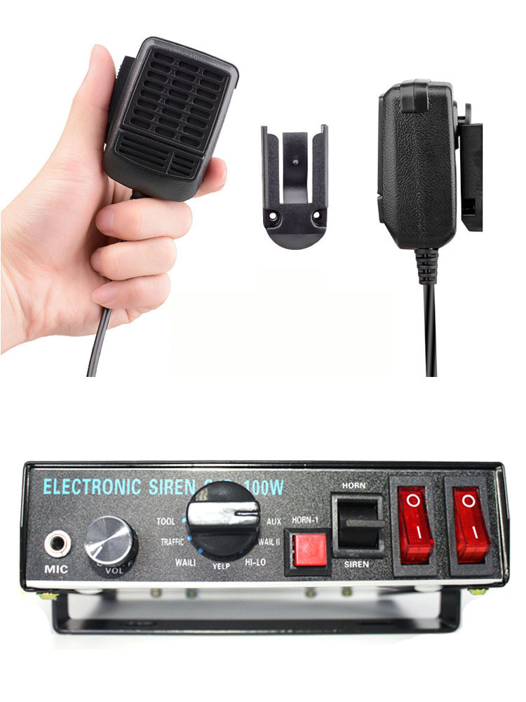 Cross-Border Export 200W New 12V 24V Car Alarm Host with Megaphone 9-Tone Car Alarm Horn