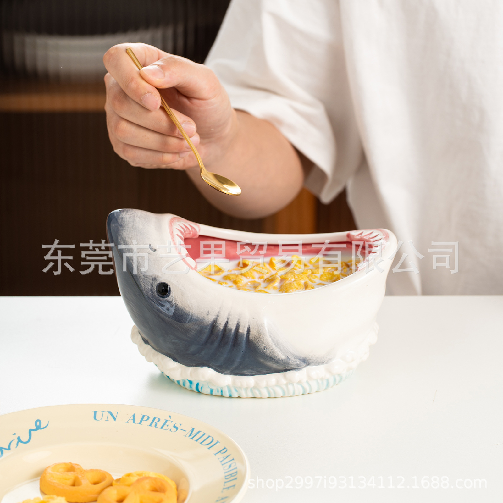 Celebridad de Internet de estilo japonés Placa de tiburón junto al mar Placa de dumpling mesa de comedor decoración de la cocina Placa de sushi