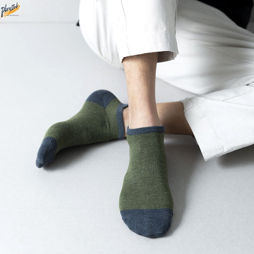 Socks for men pure - cotton bottom sweat-absorbent and odor-proof boat socks shallow mouth men's retro waistband summer thin style breathable short ear lifts