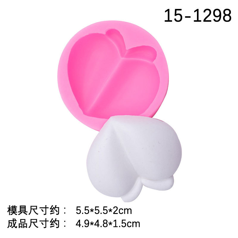 Q versión melocotón molde de silicona pastel hornear Decoración Accesorios chocolate fondant vela aromaterapia molde yeso