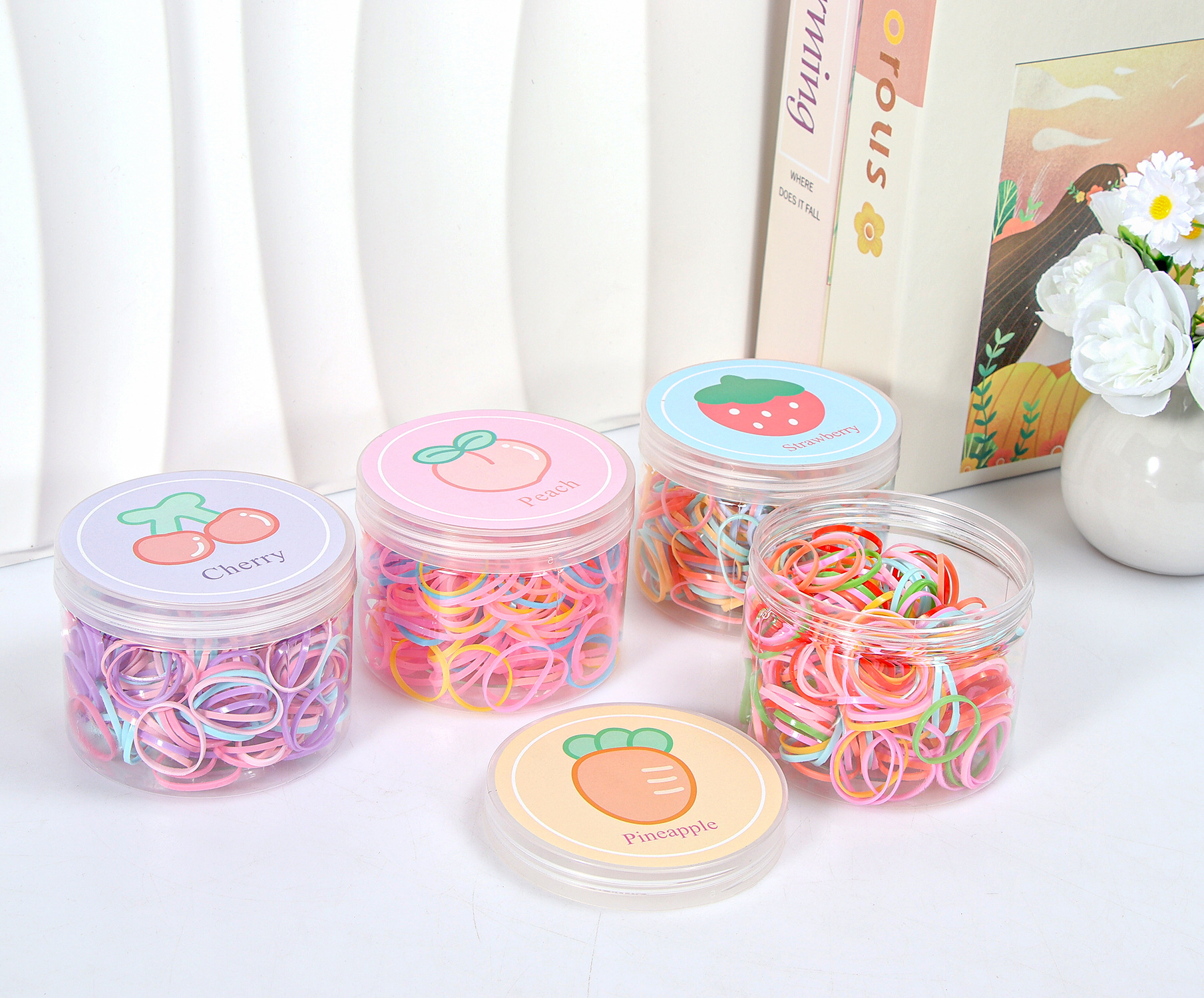 Banda de goma negra para niños, alto valor elástico, duradero, lazo para el cabello, no daña el cabello, anillo para el cabello de goma, accesorios para la cuerda para la cabeza, puesto