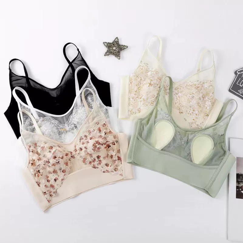 Summer bra top, underwear, breathable thin wireless bra