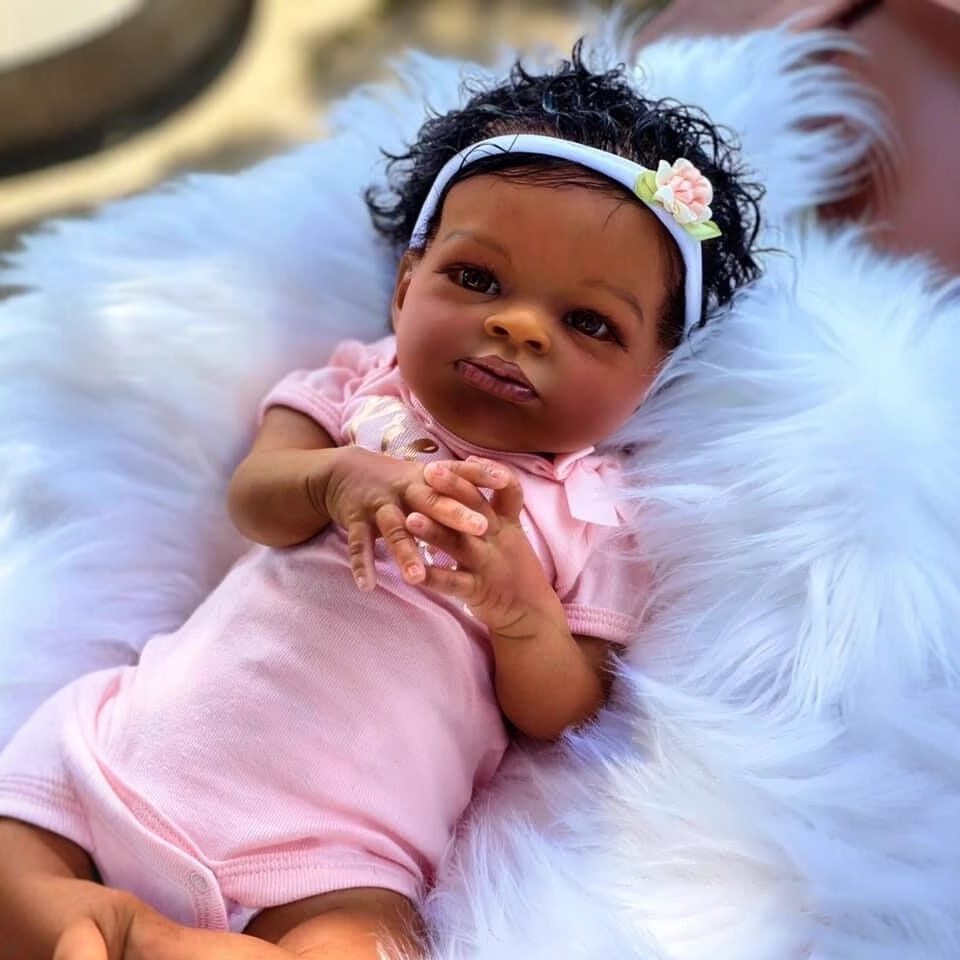 50cm simulación muñeca negro piel rosa mameluco muñeca Lanny transfronteriza Venta caliente suministro de una sola pieza de entrega