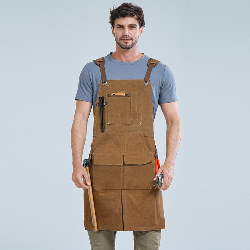 Transfronterizo Amazon delantal lienzo de cera al por mayor herramientas de distribución al por mayor electricista delantal de carpintería al por mayor personalizado