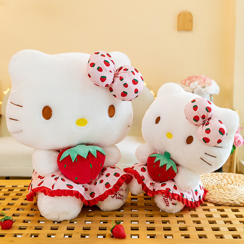 New Hellokitty Doll Strawberry Kt Cat Comfort Doll Cat Doll Manufacturer Wholesale Cute Gift Cross
