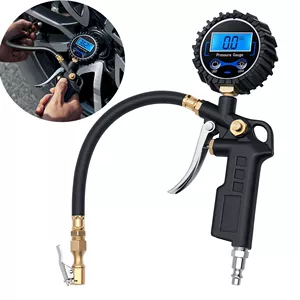 Electronic Digital Tire Pressure Gun, Blue Display, European Standard, Aluminum Alloy Model, High-Precision Tire Pressure Measurement