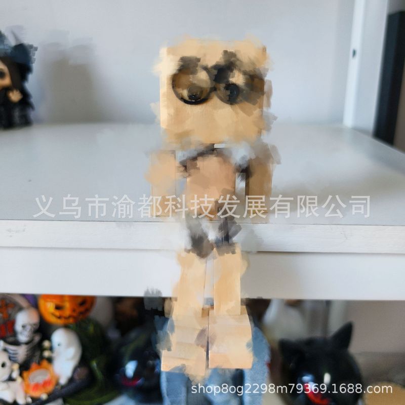 跨境新品 抖腿小木人实木车载摆件摇腿机器人甩腿木头人玩偶 装饰|undefined
