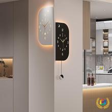 ☺现代钟表拐角挂钟客厅2025新款网红转角双面时钟挂墙感壁挂