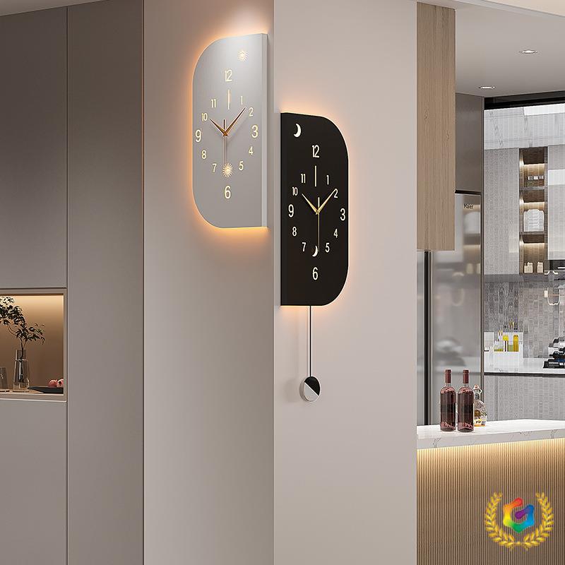 ☺现代钟表拐角挂钟客厅2025新款网红转角双面时钟挂墙感壁挂