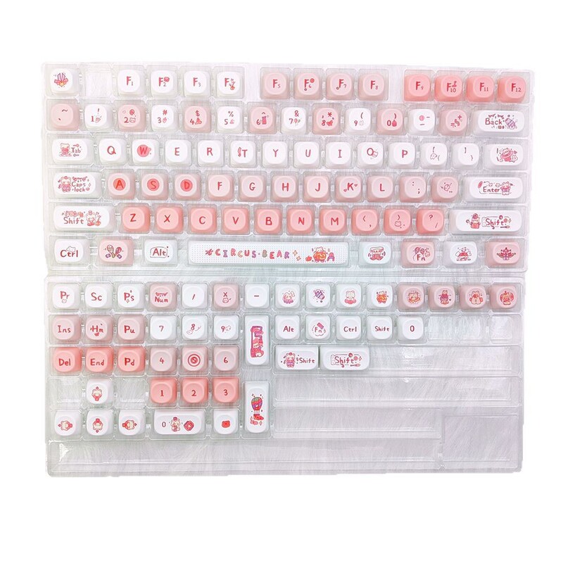MOAキーキャップPBT熱昇華個性かわいい87十字軸機械キーボード適用108アニメ104ピンク98|undefined