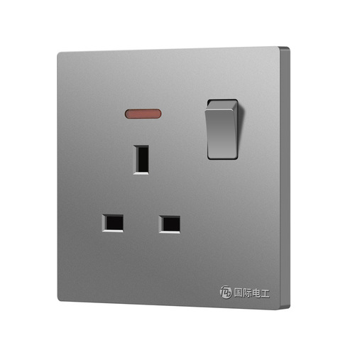 Hong Kong and Macau one-open 13A British socket household gray British standard square foot three-hole socket panel type 86