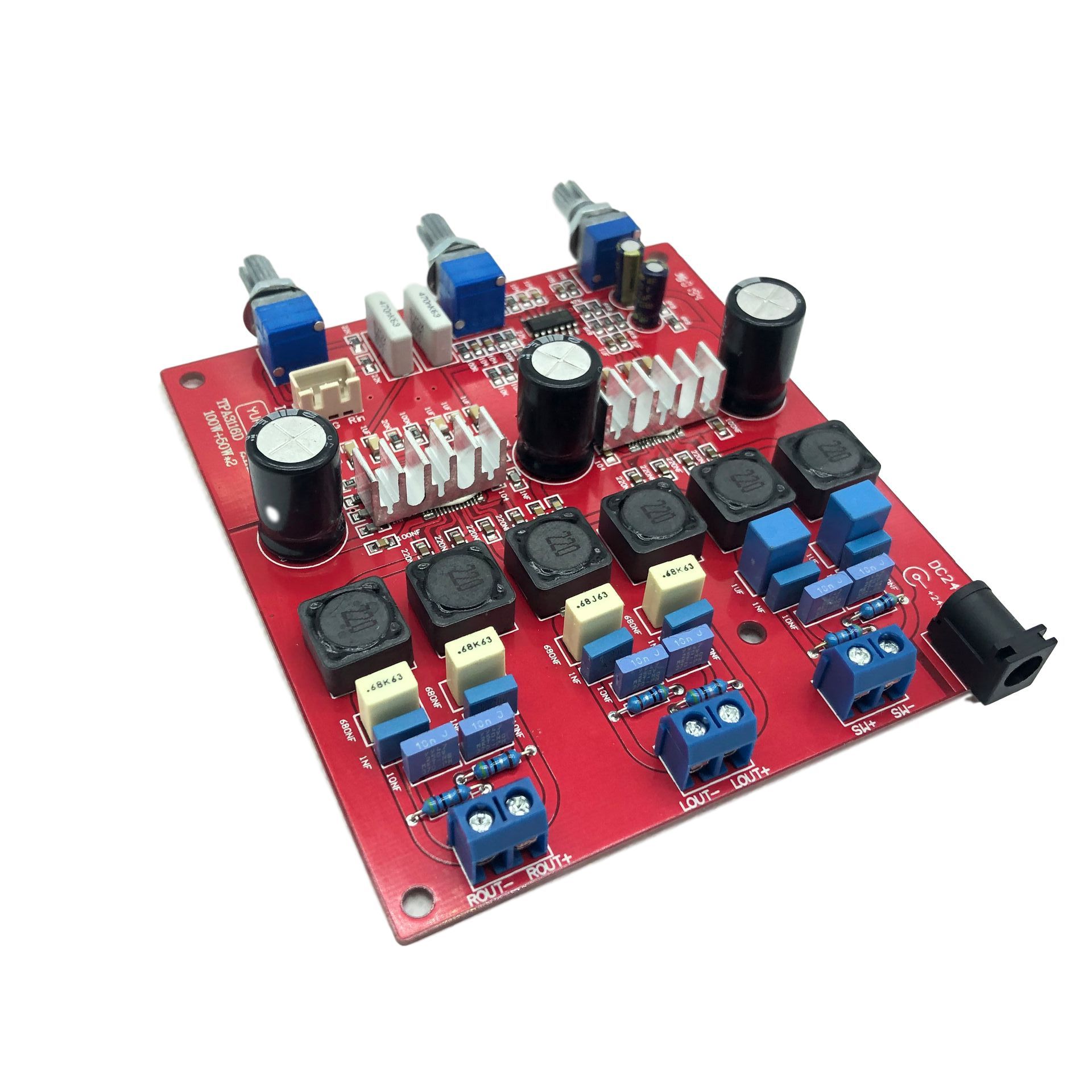 TPA3116 2.1 大功率 数字功放板（100W+50+50W) 低音炮