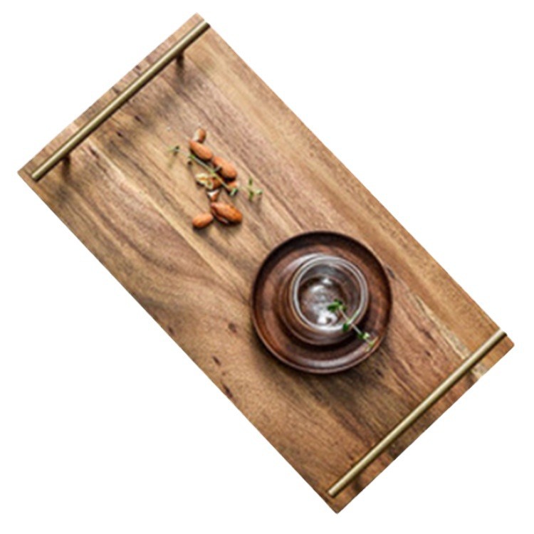 Bandeja de almacenamiento nórdico transfronterizo Placa de ensalada de Acacia plato de carne desayuno fruta té de la tarde agua postre bandeja de pastel