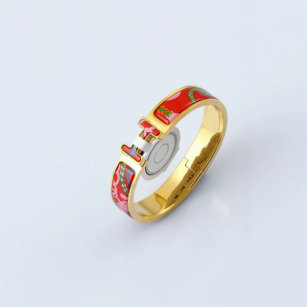 High version H bracelet. Gold+red and green pattern