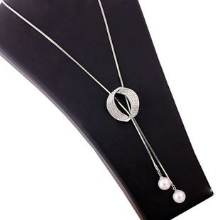 Versatile Sweater Chain High-End Fashion New Accessory Autumn and Winter Korean Version Simple Tassel Pearl Hanging Chain Long Necklace for Women