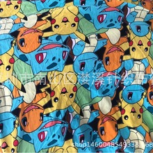 秋冬现货批发全棉卡通印花针织布料宝宝用布单面平纹汗布精梳工艺