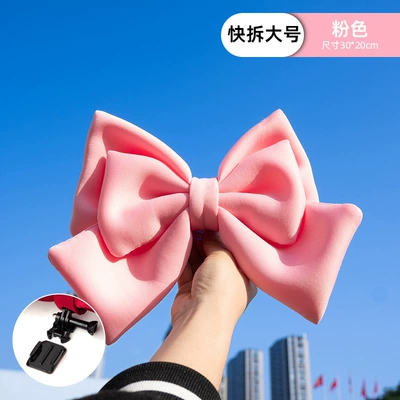 Motosiklet ləvazimatları və aksesuarları – car helmet full helmet decoration - quick-release-pink-bow-large-size-3020cm