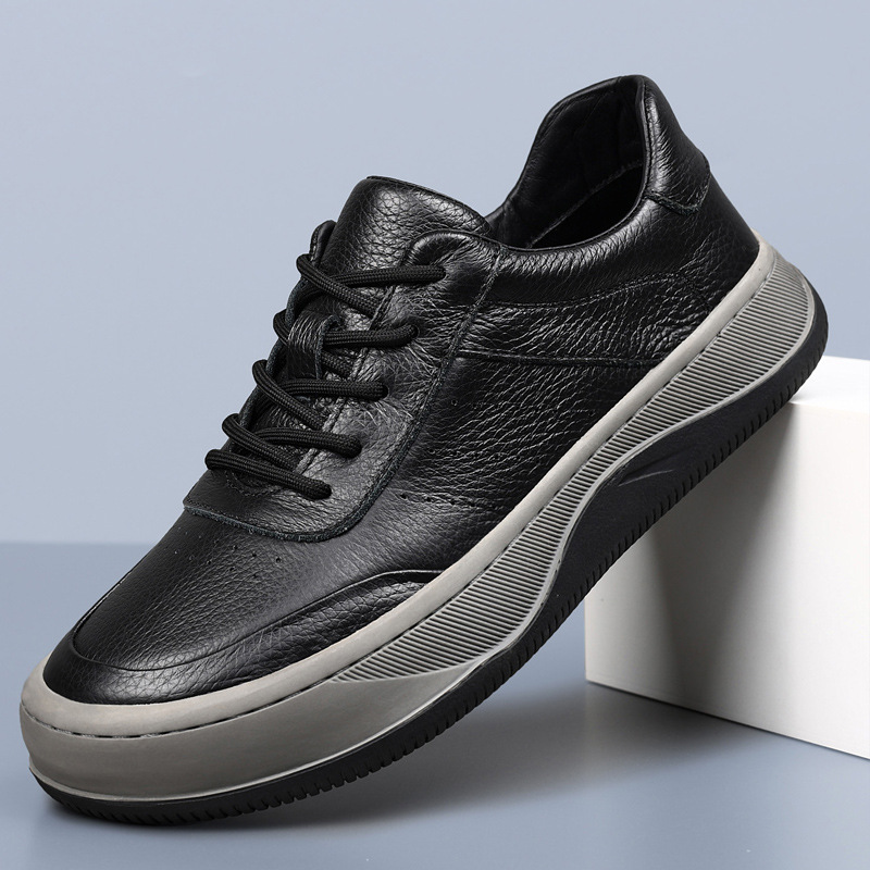 Cabeza de cuero de vaca de otoño nuevos zapatos casuales de hombre cuero transpirables zapatos de mango para hombres zapatos de hombre universal zapatos de suela gruesa