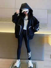 女童外套春秋新款儿童休闲春季连帽风衣女大童春装洋气棒球服批发