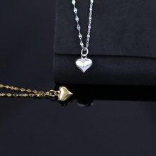 S925纯银嘴唇链光面爱心锁骨链心形气质女甜美厂家批发直销跨境