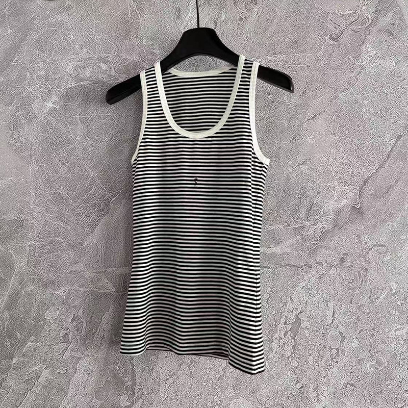 One Piece for Everyone, Stripesd Knitted Vest for Women 2025 Spring and Summer New Preppy Style Yangshulin Letter Sleeveless Top One Piece for Everyone, Stripesd Knitted Vest for Women 2025 Spring and Summer New Preppy Style Yangshulin Letter Sleeveless Top