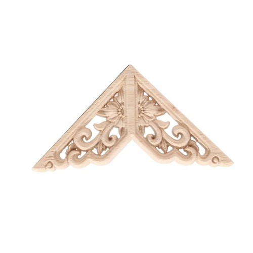 Chinese style home decoration decorative solid wood decals Dongyang wood carving white embryo wholesale multi-size small corner flowers