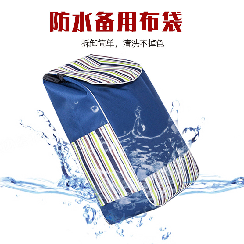 Carro de compras de doble capa bolsa de tela conductor de compras bolsa de carro pequeña bolsa de carro grande bolsa de Oxford impermeable