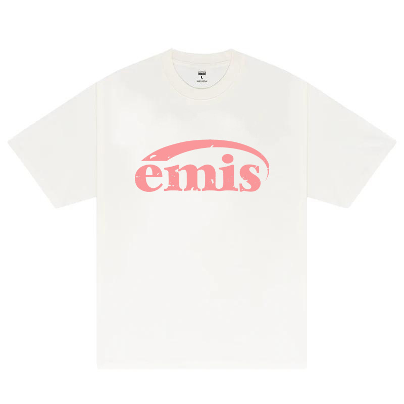 South Korea Trendy Brand Emis Short-sleeved Letter Printed Casual All-match T-shirt Cotton Men's and Women's Summer Round Neck Top Cross-border