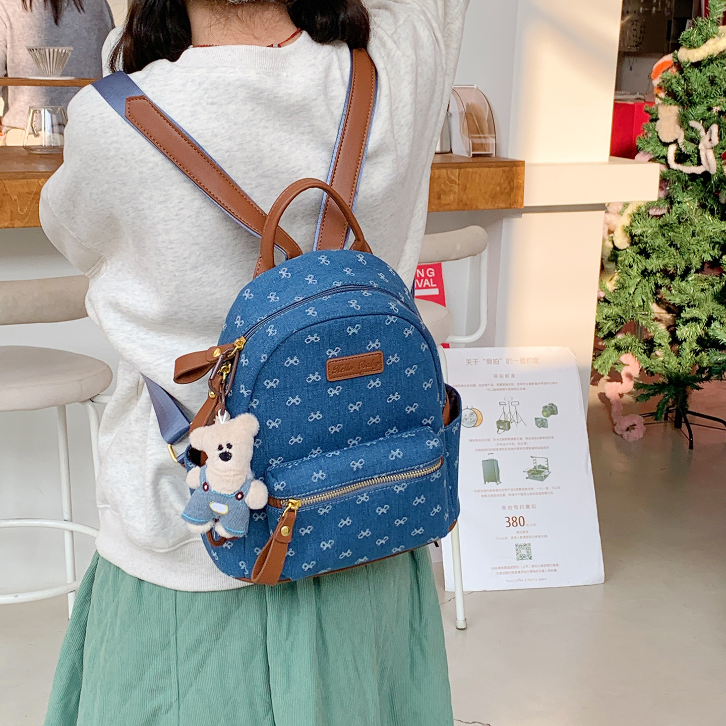 Mochila de moda coreana para mujeres, mochila de estilo extranjero, mochila de estudiantes de arco encantadora, 2026 nueva mochila de mujer transfronteriza