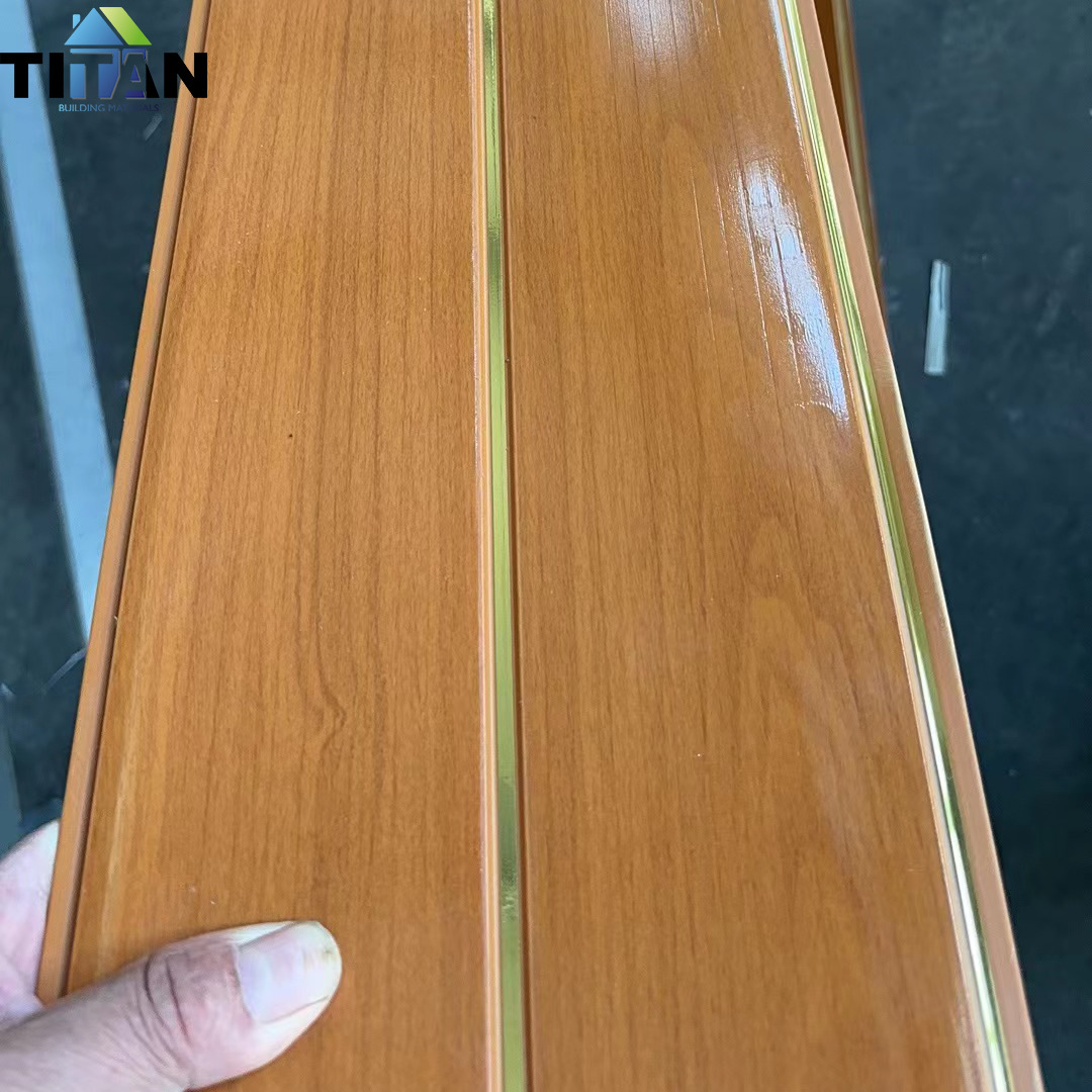 Refuerzo techo de pvc techo sala de estar baño techo material de decoración de techo de pvc largo de plástico refuerzo