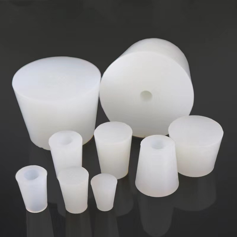 带孔硅胶塞 实验室锥形硅胶塞 有孔硅胶瓶塞试管塞堵头 孔径6MM