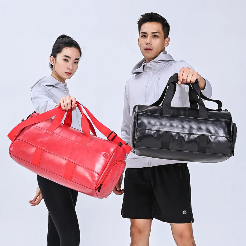Sports Fitness Bag with Printed Logo, Portable Travel Bag, Dry and Wet Separation, Large Capacity Luggage Bag, Yoga