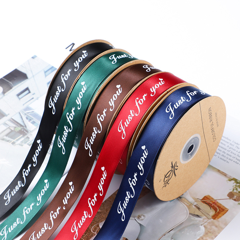 English letter printing ribbon gift gift box ribbon packaging ribbon webbing flower bouquet cake doll tie