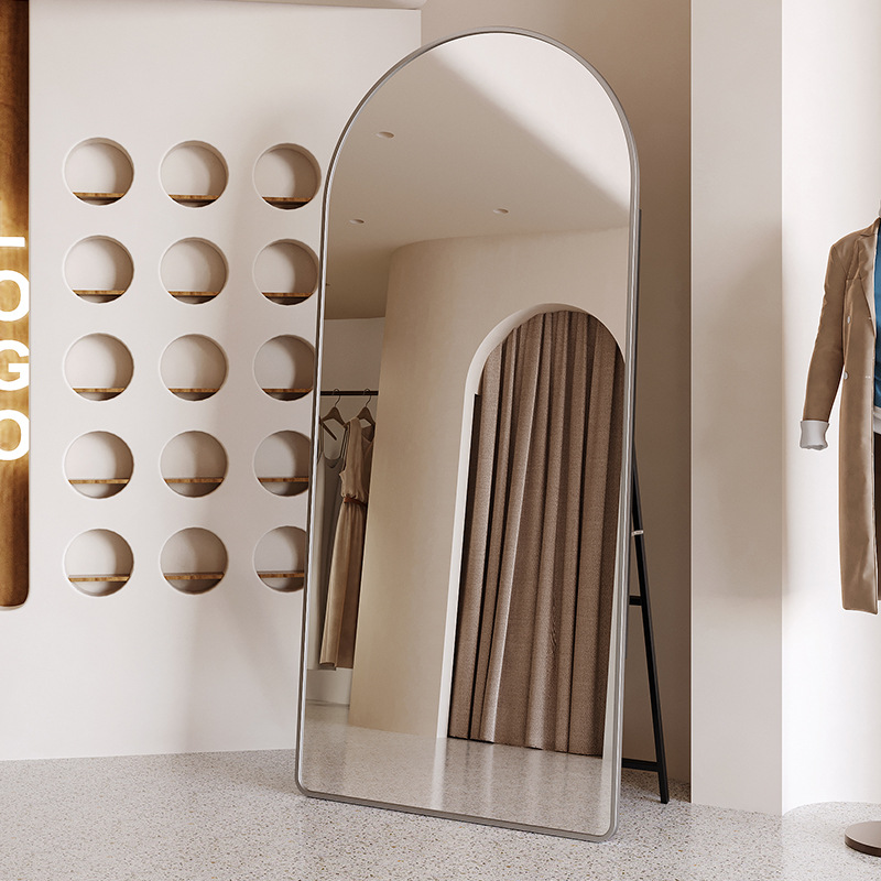 Espejo de cuerpo entero Espejo de cuerpo entero Tienda de ropa para niñas Espejo de vestuario Espejo de piso para hogar delgado y hermoso
