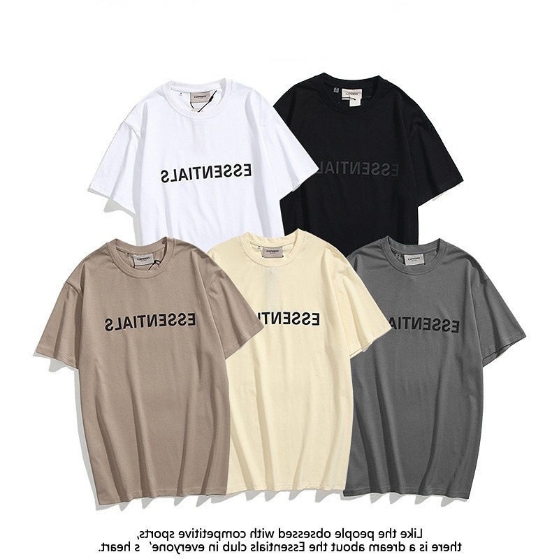 欧美街头潮牌ESSENTIALS立体字母男女oversize夏季情侣宽松半袖潮